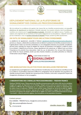communiqué fredon chenille