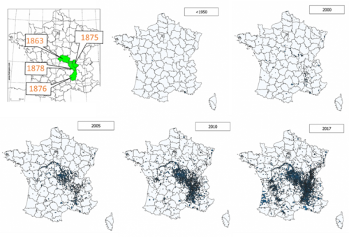 Carte d'expansion 1950-2017